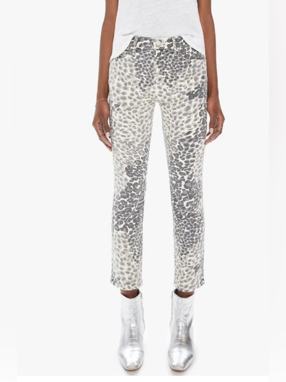 Mother NWT The Mid Rise Dazzler Ankle in Shadow Leopard size 27